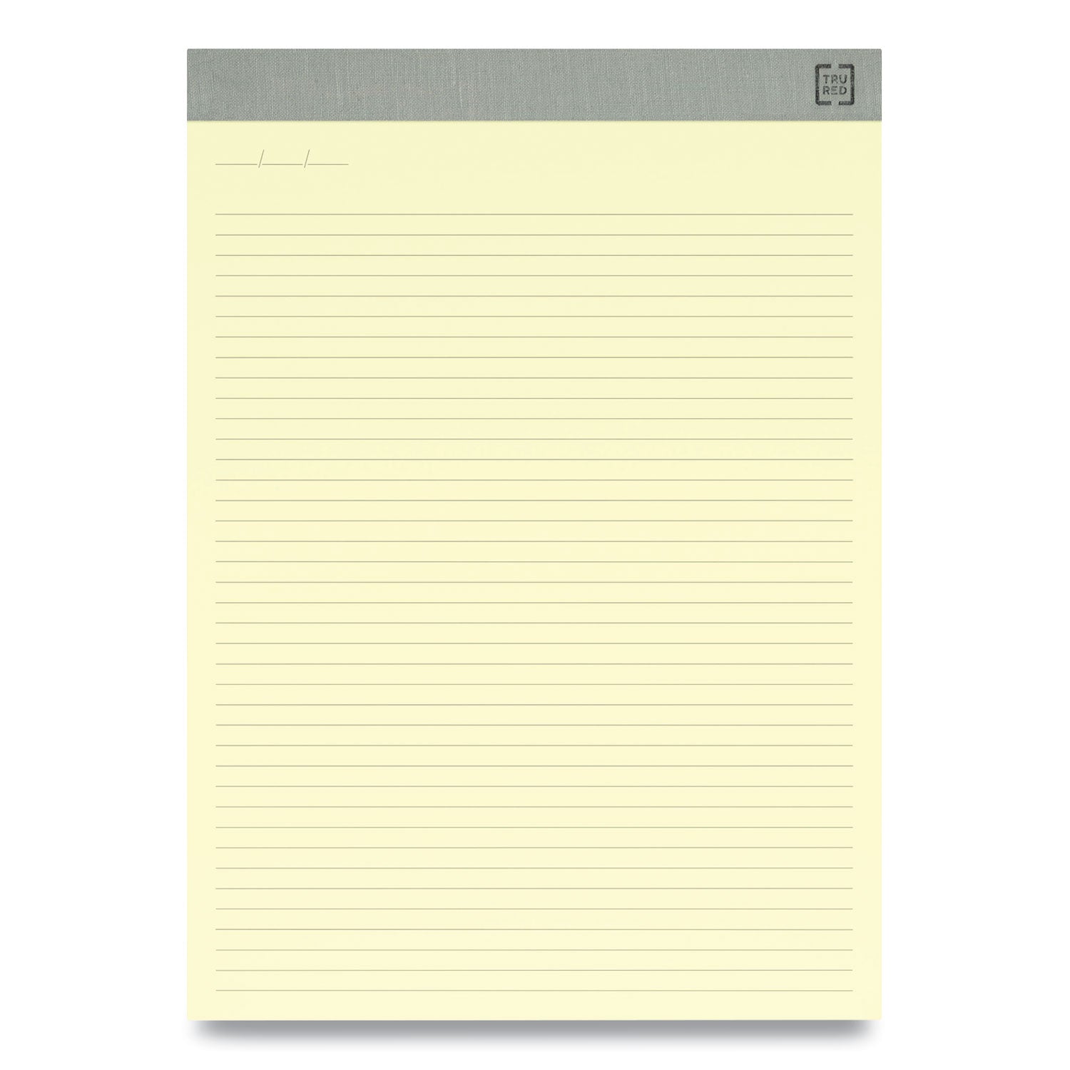 TRU RED Notepads, Narrow Rule, 50 Canary-Yellow 8.5 x 11.75 Sheets, 12/Pack (24419925)