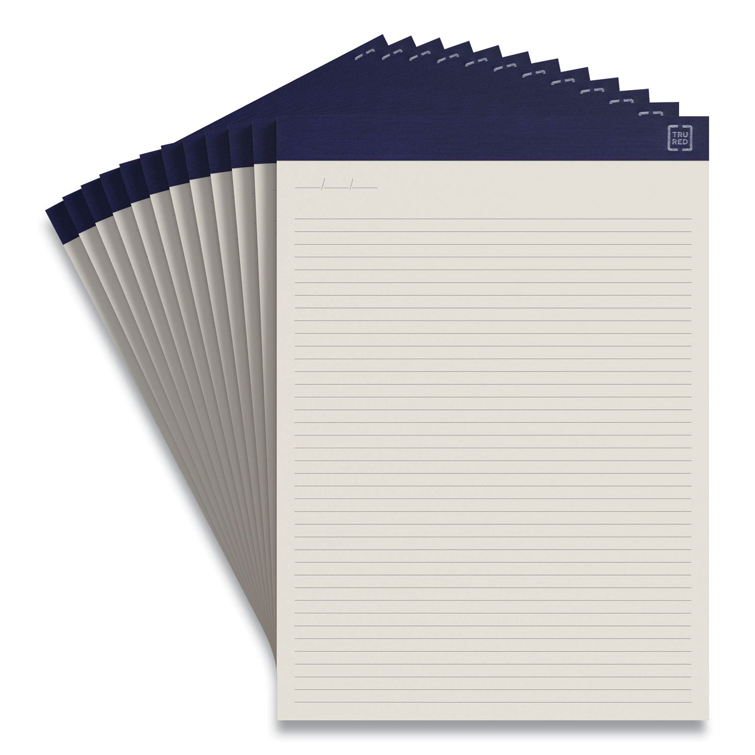 TRU RED Notepads, Narrow Rule, 50 Ivory 8.5 x 11.75 Sheets, 12/Pack (24419926)