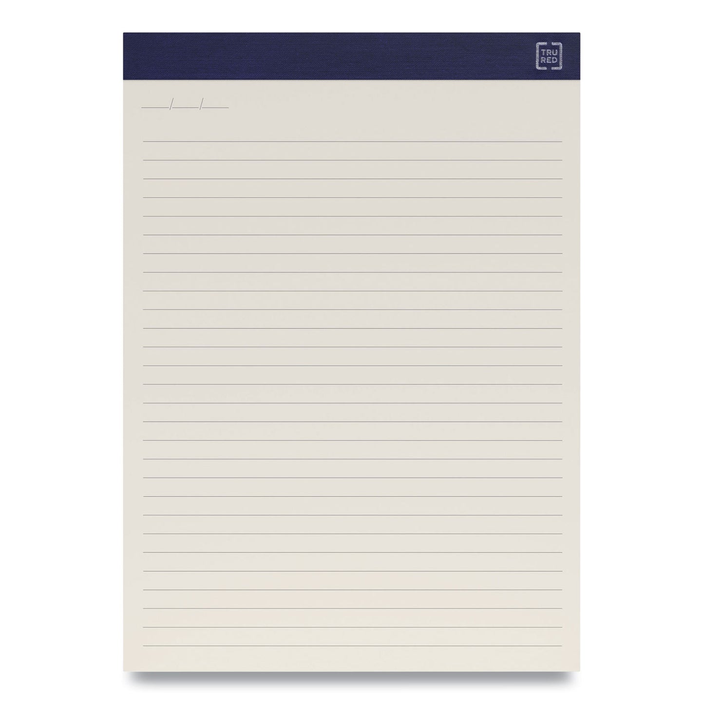 TRU RED Notepads, Wide/Legal Rule, 50 Ivory 8.5 x 11.75 Sheets, 12/Pack (24419928)