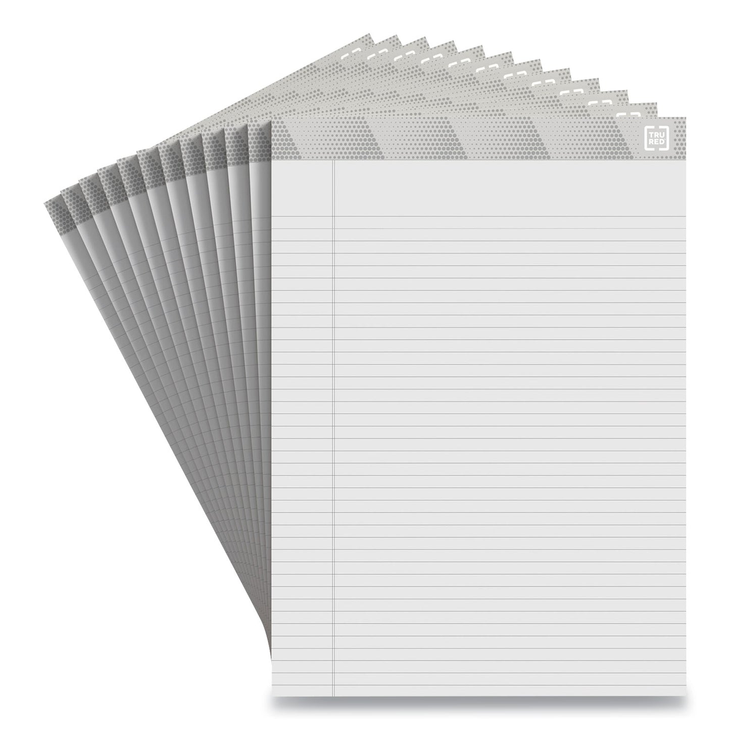 TRU RED Notepads, Narrow Rule, 50 White 8.5 x 11.75 Sheets, 12/Pack (24419934)