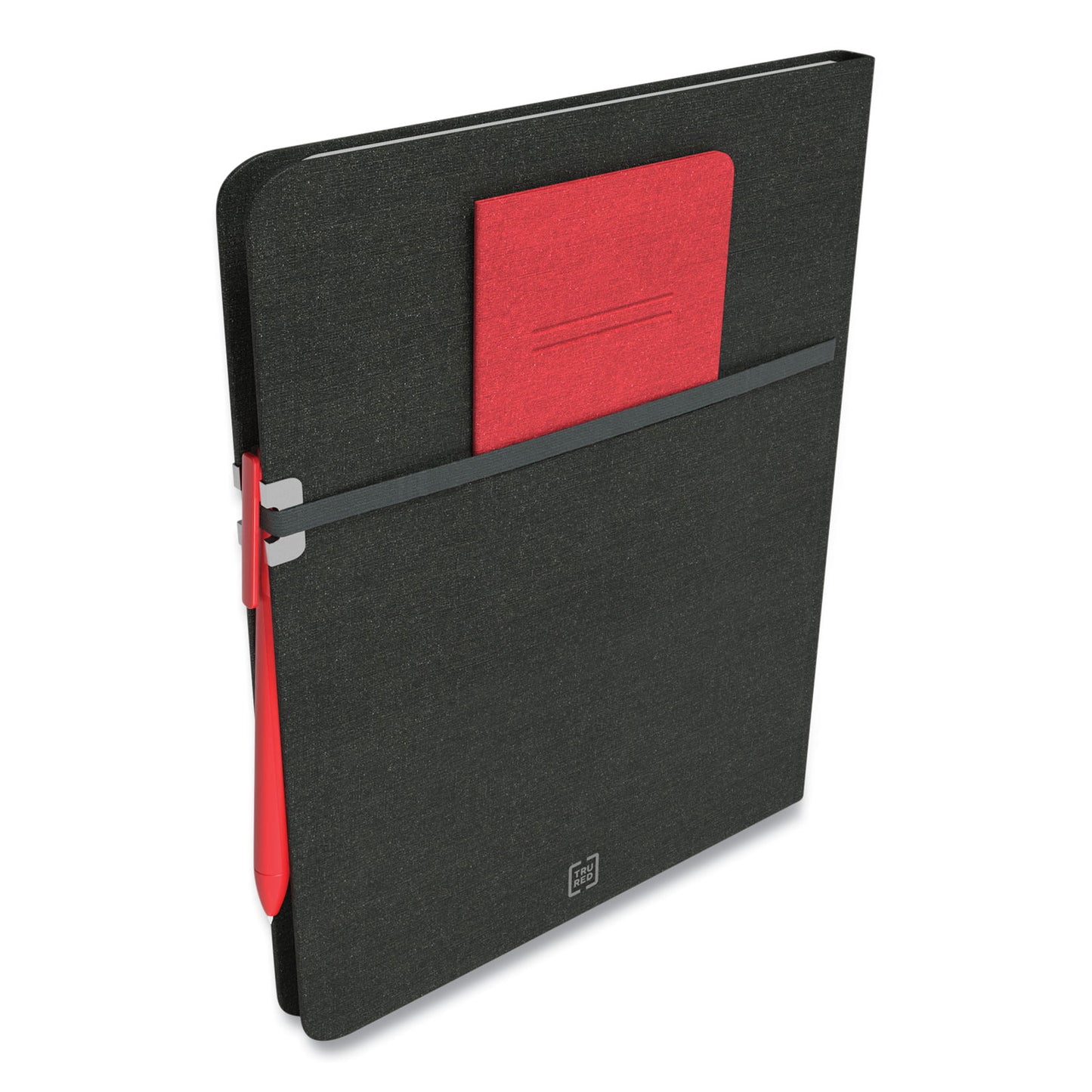 TRU RED Large Mastery Journal with Pockets, 1-Subject, Narrow Rule, Black/Red Cover, (192) 10 x 8 Sheets (24421811)