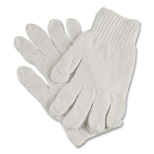 AMBITEX PRO CTPS400/NLW Series Natural White String Knit Gloves, 7 gauge, Small, White, 12 Pairs (CTPS400SM)