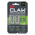 3M Claw Drywall Picture Hanger, Stainless Steel, 25 lb Capacity, 4 Hooks and 4 Spot Markers, (3PH25M4ES)