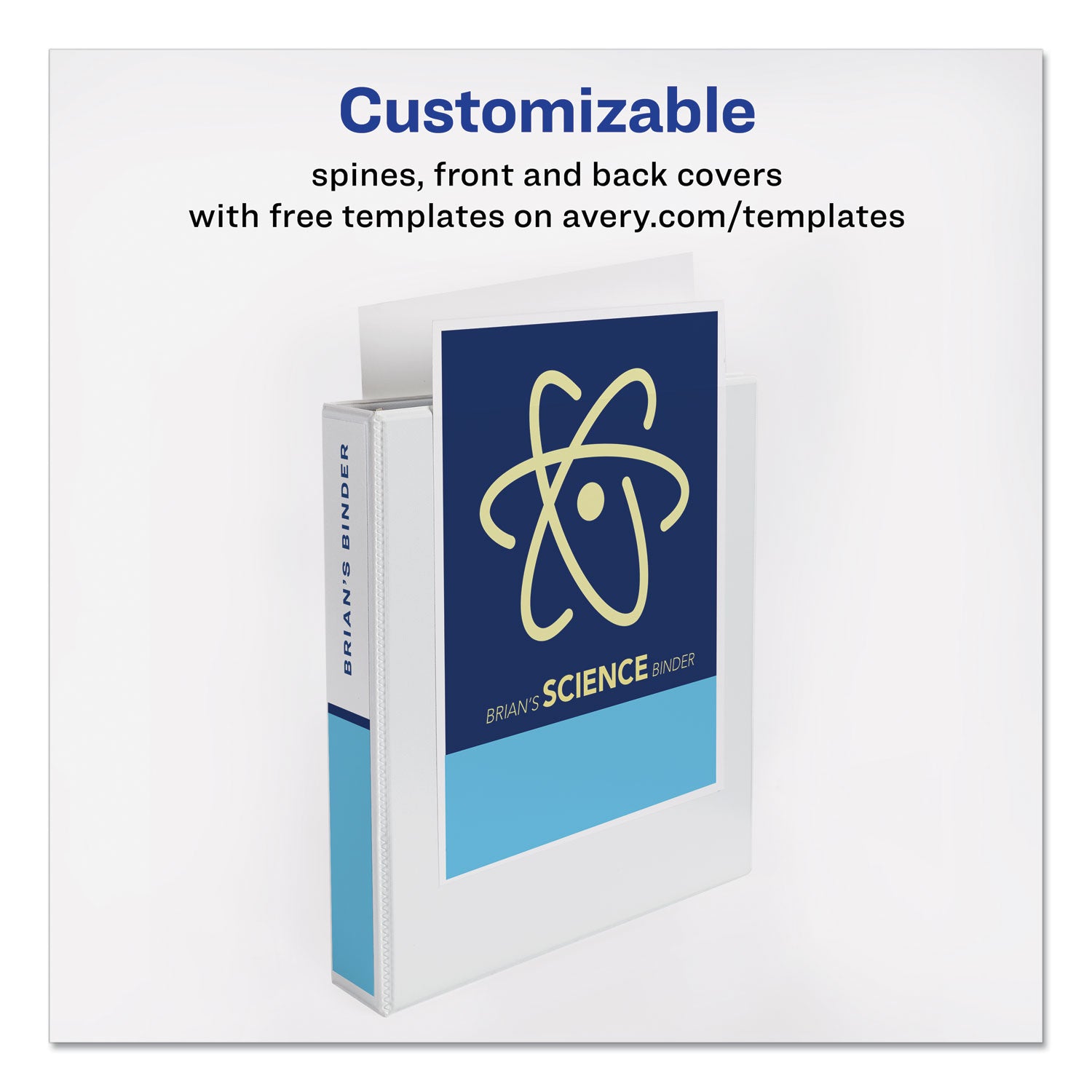 Avery Durable View Binder with DuraHinge and EZD Rings, 3 Rings, 1.5" Capacity, 11 x 8.5, White, (9401) (09401)