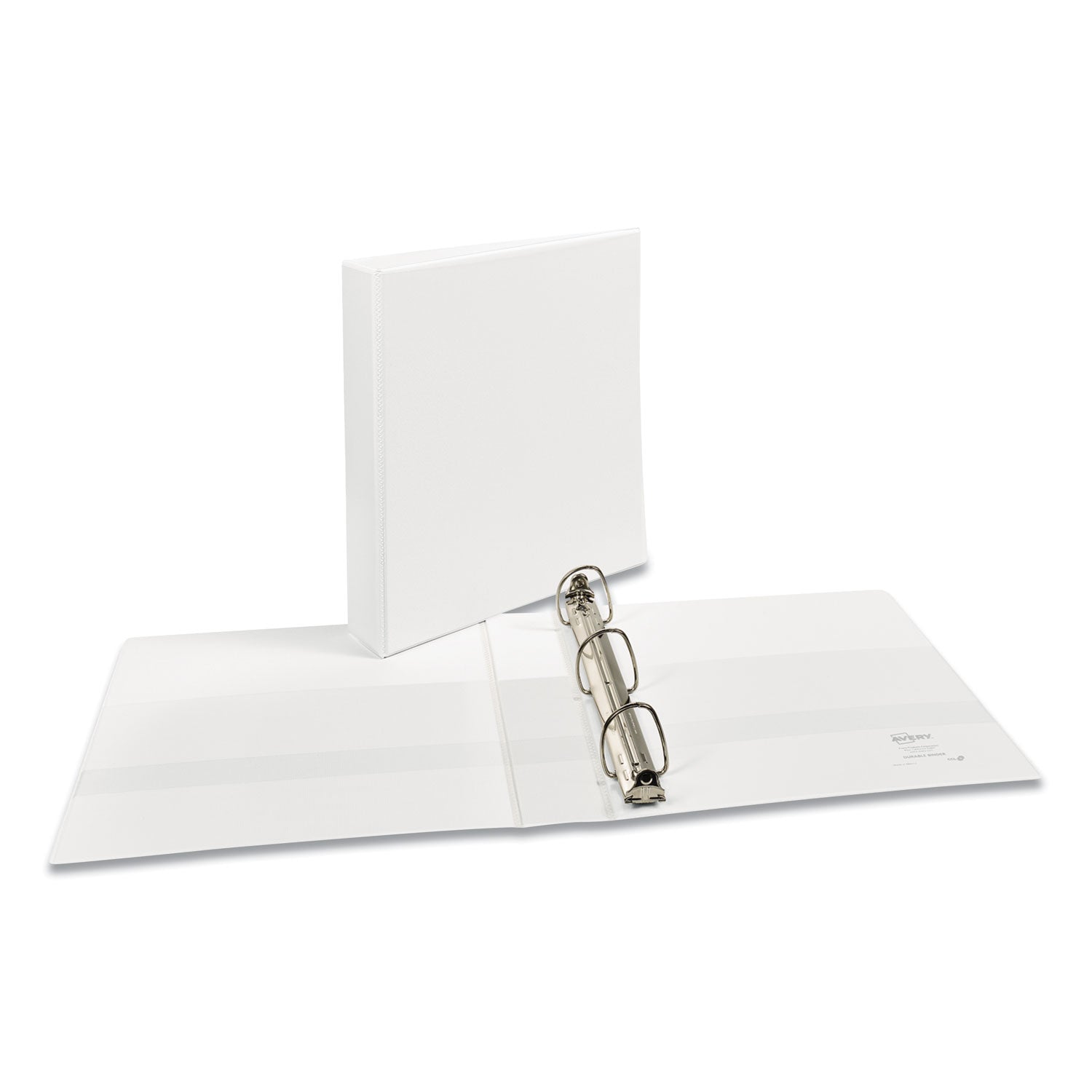 Avery Durable View Binder with DuraHinge and EZD Rings, 3 Rings, 1.5" Capacity, 11 x 8.5, White, (9401) (09401)