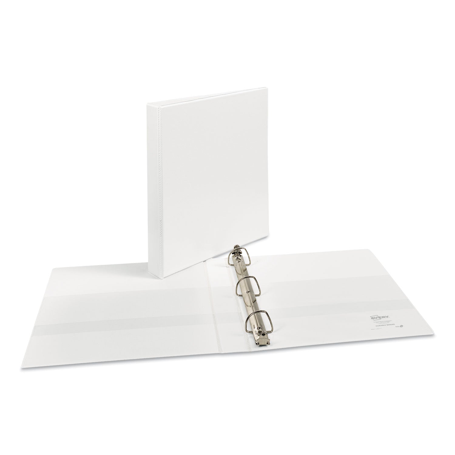 Avery Durable View Binder with DuraHinge and EZD Rings, 3 Rings, 1" Capacity, 11 x 8.5, White, (9301) (09301)