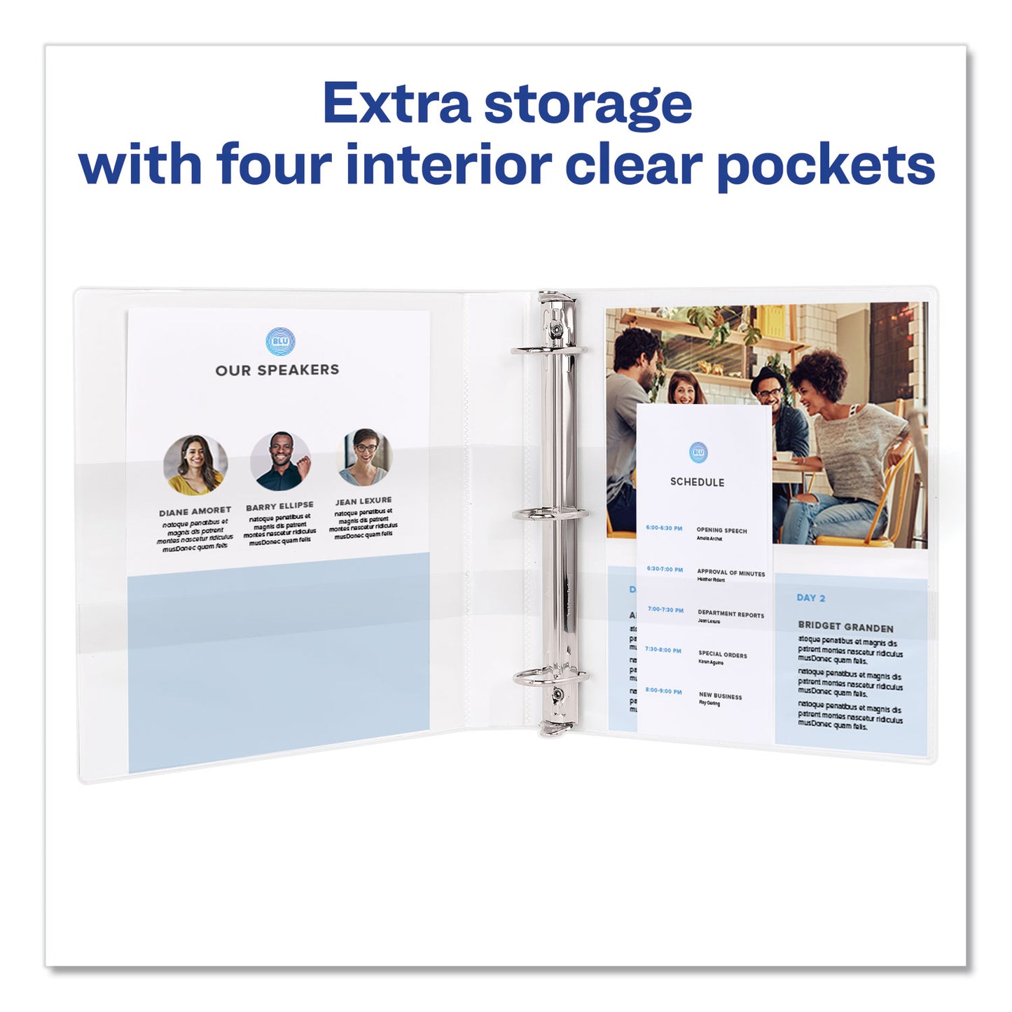 Avery Durable View Binder with DuraHinge and EZD Rings, 3 Rings, 2" Capacity, 11 x 8.5, Black, (9500) (09500)