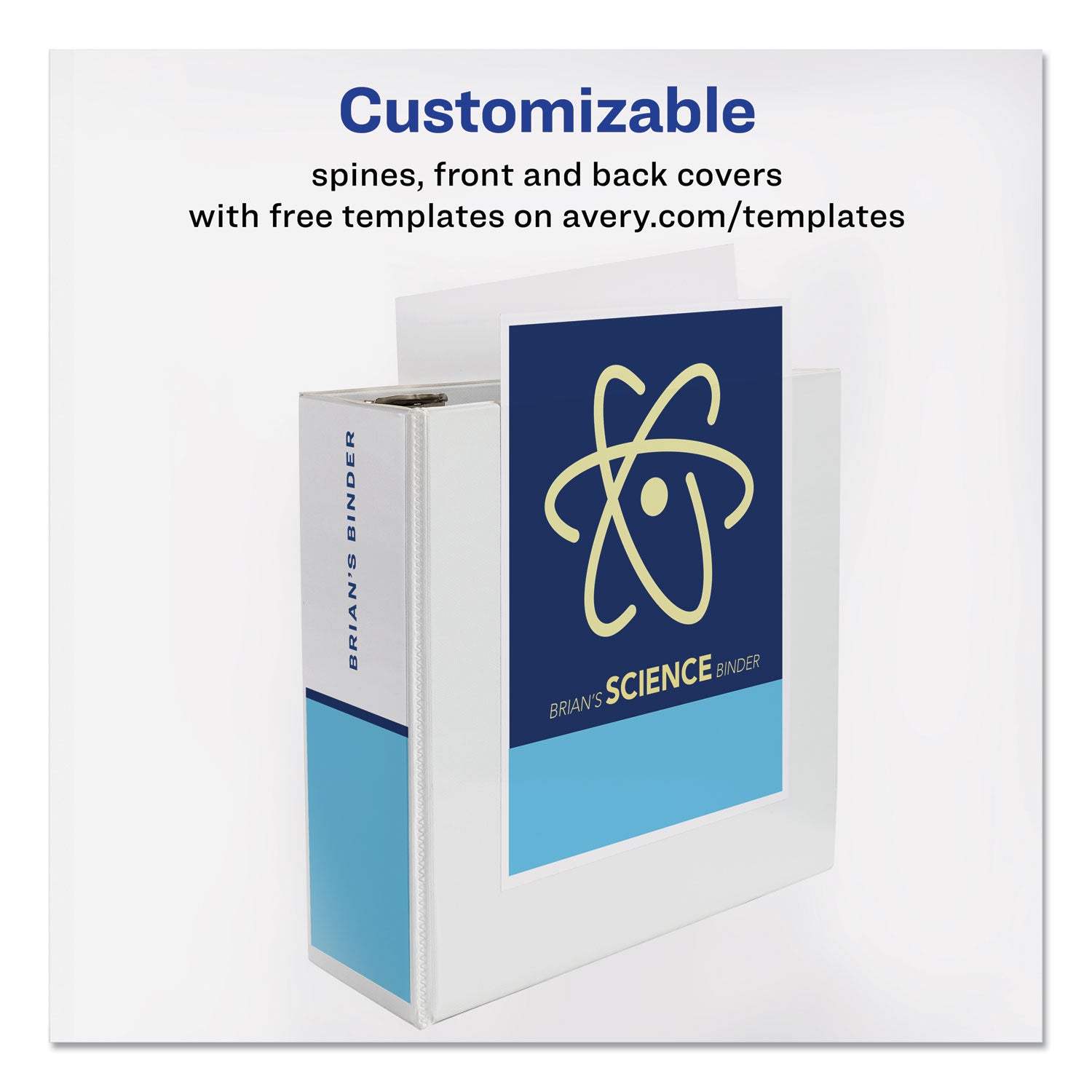 Avery Durable View Binder with DuraHinge and EZD Rings, 3 Rings, 4" Capacity, 11 x 8.5, White, (9801) (09801)