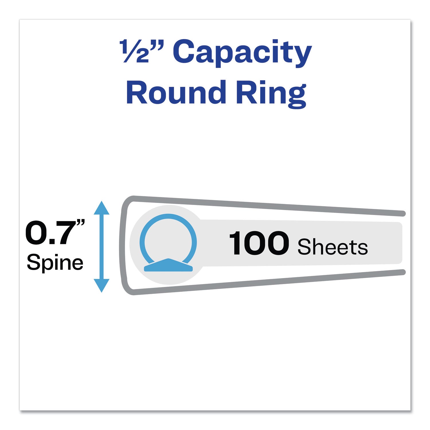 Avery Mini Size Durable View Binder with Round Rings, 3 Rings, 0.5" Capacity, 8.5 x 5.5, White (27726)