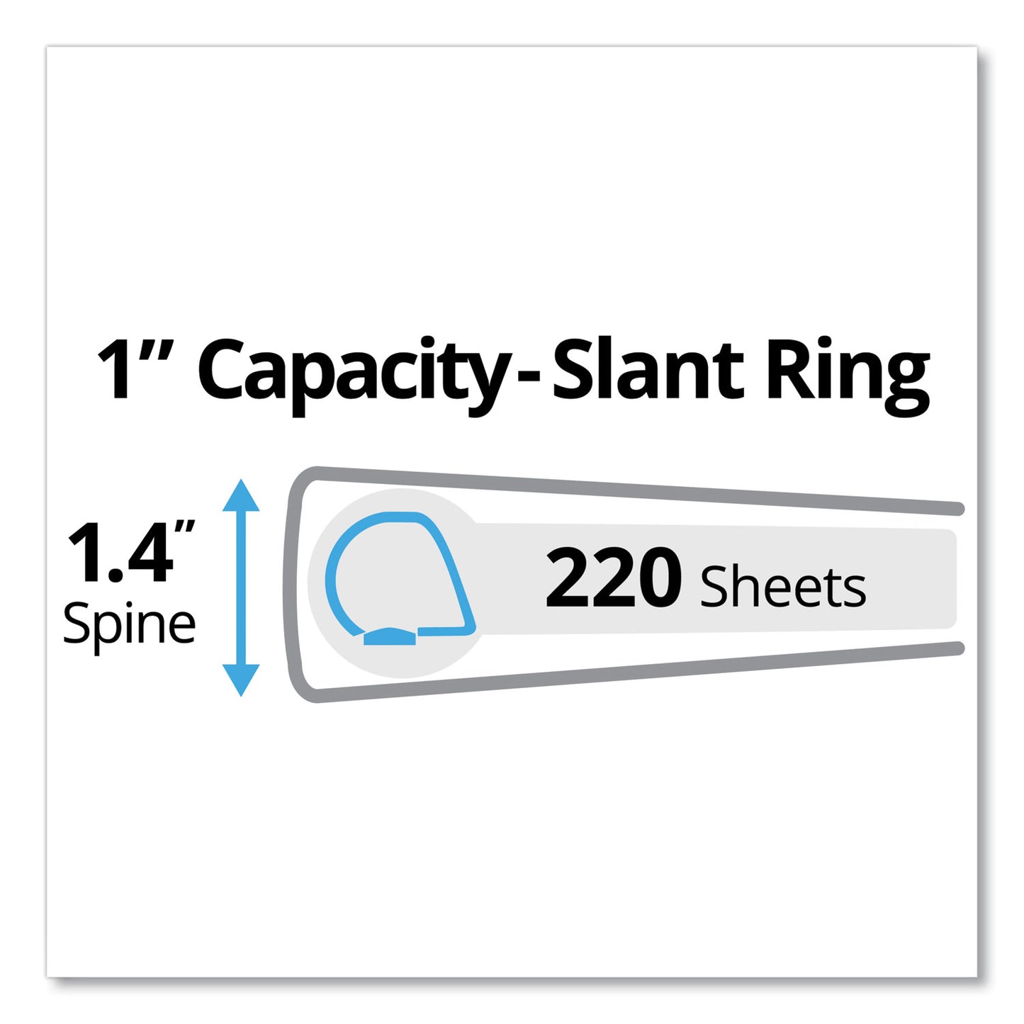 Avery Durable Non-View Binder with DuraHinge and Slant Rings, 3 Rings, 1" Capacity, 11 x 8.5, Blue (27251)