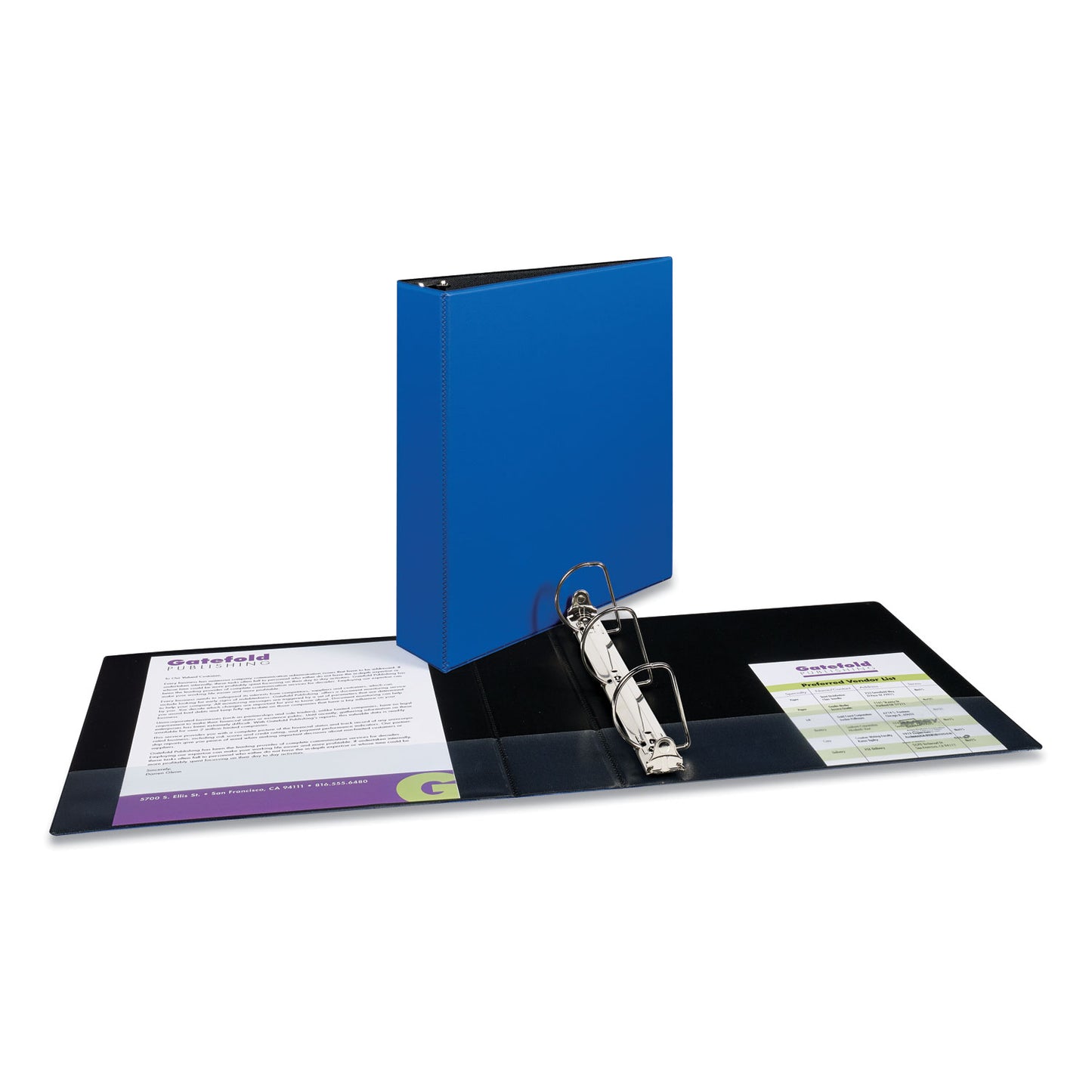 Avery Durable Non-View Binder with DuraHinge and Slant Rings, 3 Rings, 2" Capacity, 11 x 8.5, Blue (27551)
