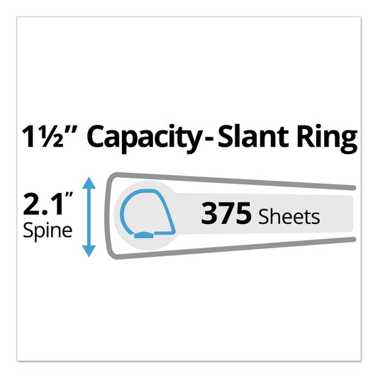 Avery Durable Non-View Binder with DuraHinge and Slant Rings, 3 Rings, 1.5" Capacity, 11 x 8.5, Red (27202)