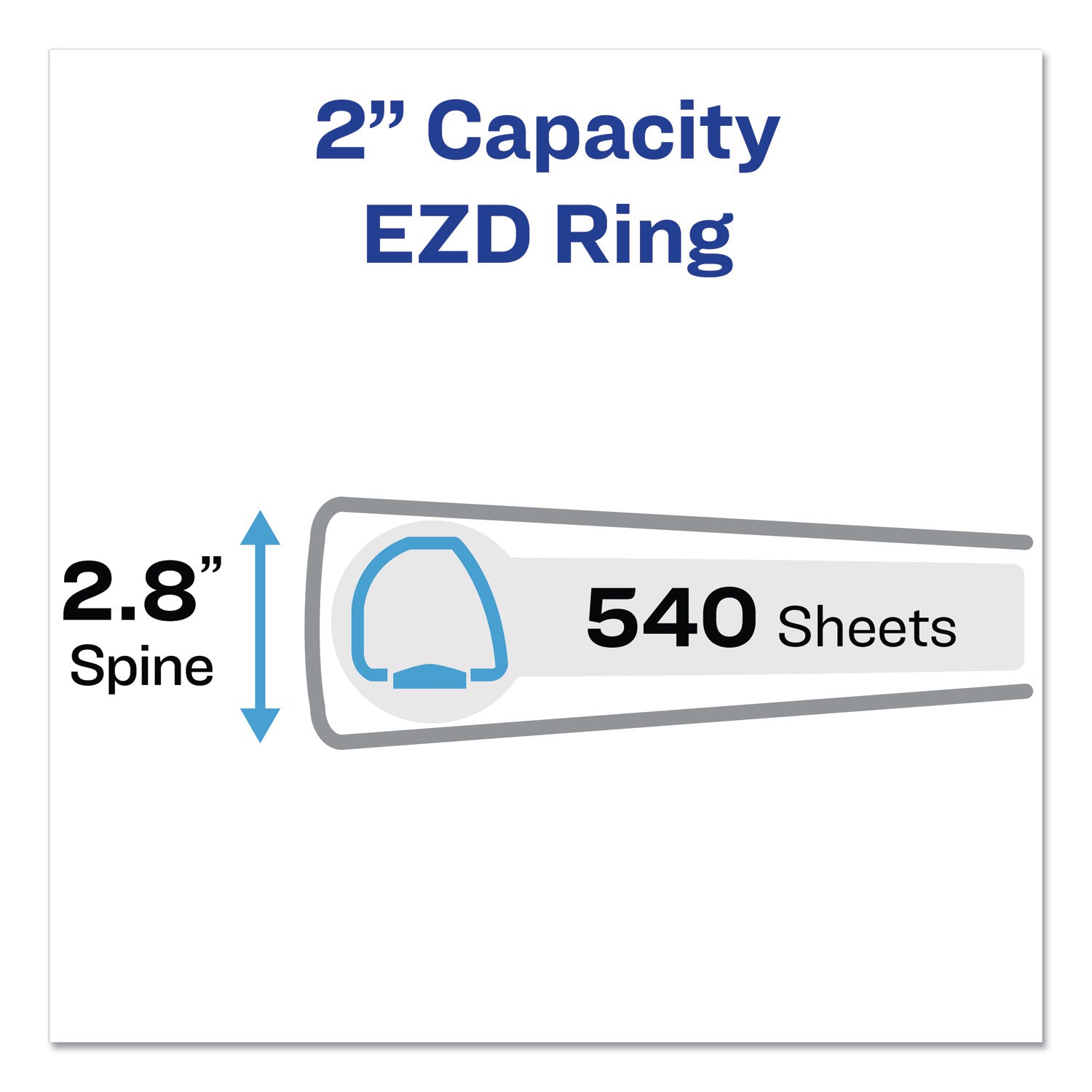 Avery Durable Non-View Binder with DuraHinge and EZD Rings, 3 Rings, 2" Capacity, 11 x 8.5, Black, (8502) (08502)