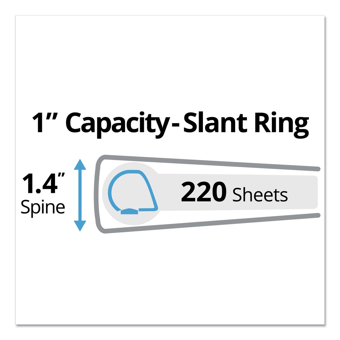 Avery Durable Non-View Binder with DuraHinge and Slant Rings, 3 Rings, 1" Capacity, 11 x 8.5, Black (27250)