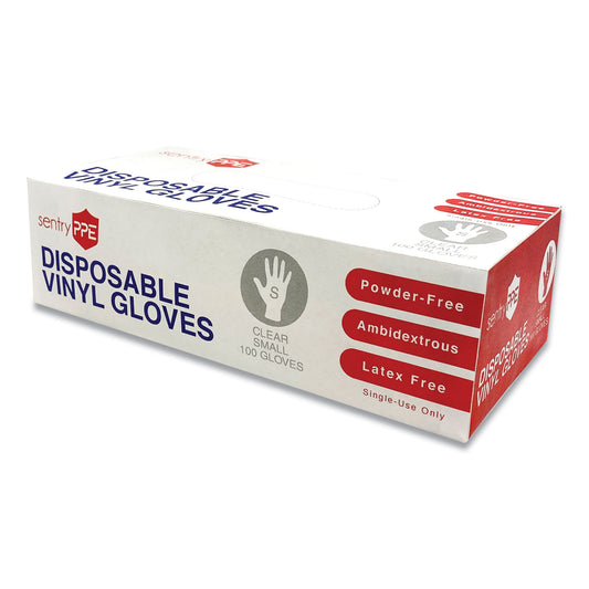 GN1 Single Use Vinyl Glove, Clear, Small, 100/Box, 10 Boxes/Carton (PE17166)