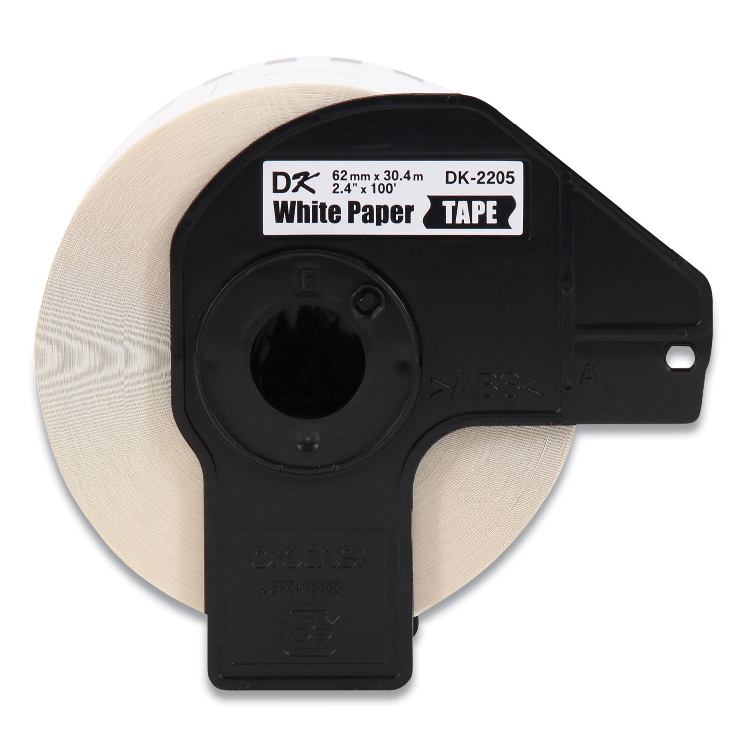 Brother Continuous Paper Label Tape, 2.4" x 100 ft, White, 3 Rolls/Pack (DK22053PK)