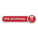 Rubbermaid Commercial Medical Decal, PPE DISPOSAL, 10 x 2.5, Red (2138292)