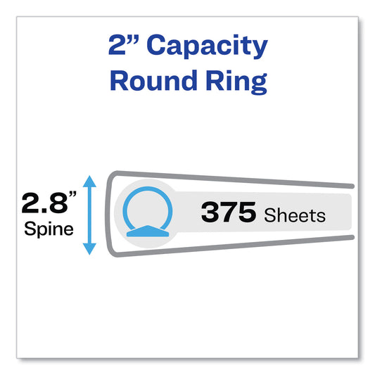 Avery Economy View Binder with Round Rings , 3 Rings, 2" Capacity, 11 x 8.5, White, (5731) (05731)