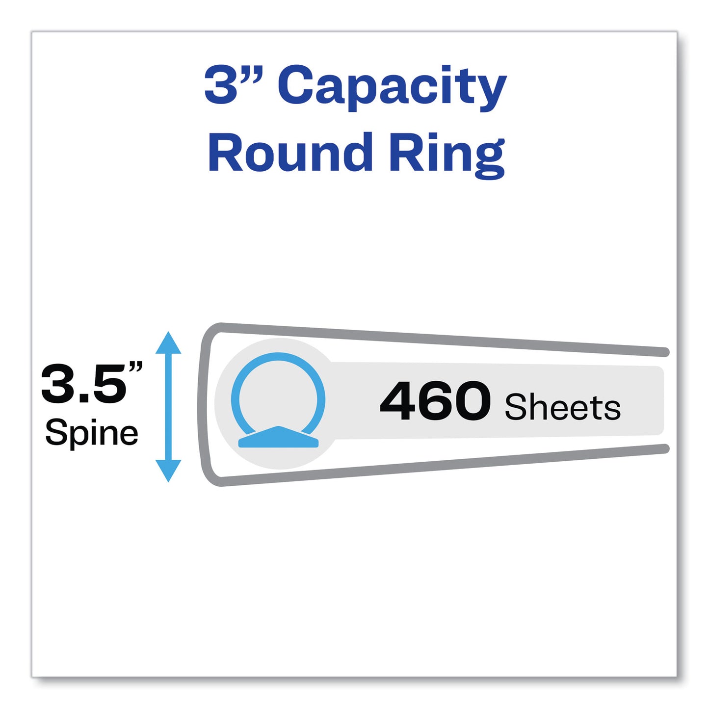 Avery Economy View Binder with Round Rings , 3 Rings, 3" Capacity, 11 x 8.5, White, (5741) (05741)