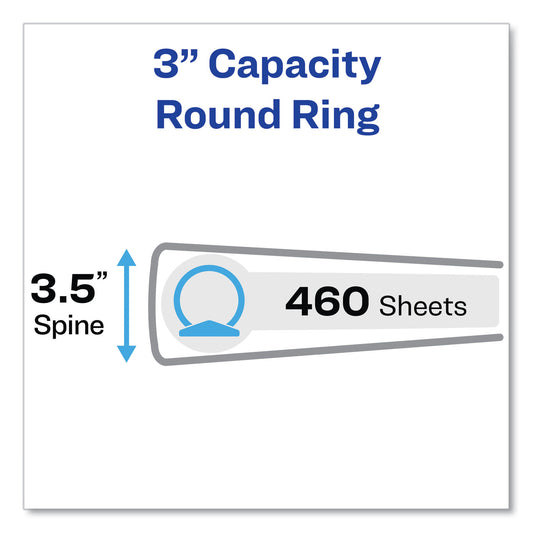 Avery Economy View Binder with Round Rings , 3 Rings, 3" Capacity, 11 x 8.5, White, (5741) (05741)