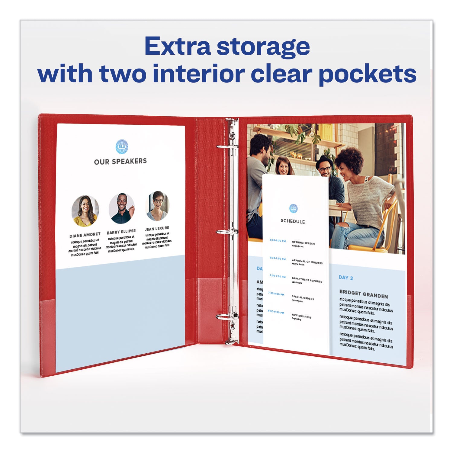 Avery Economy Non-View Binder with Round Rings, 3 Rings, 1" Capacity, 11 x 8.5, Red, (3310) (03310)