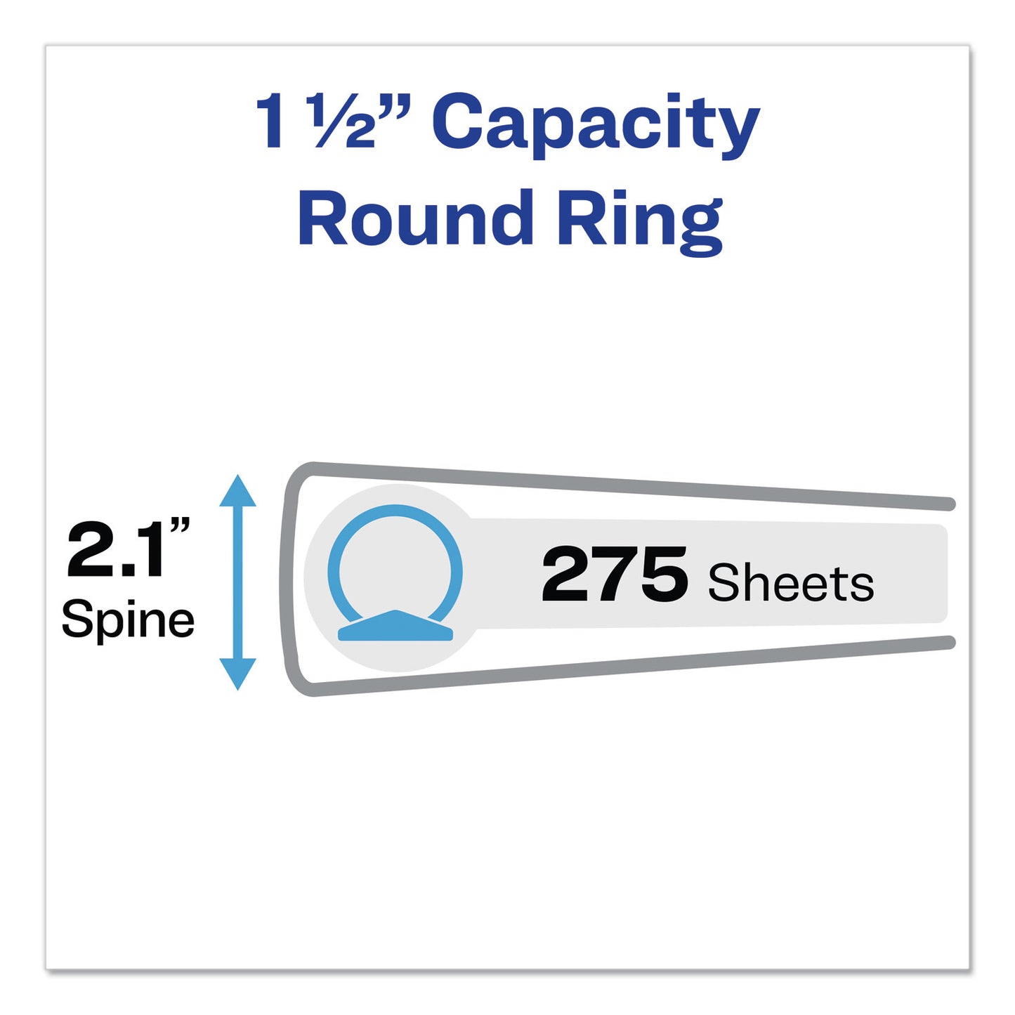 Avery Economy View Binder with Round Rings , 3 Rings, 1.5" Capacity, 11 x 8.5, White, (5726) (05726)