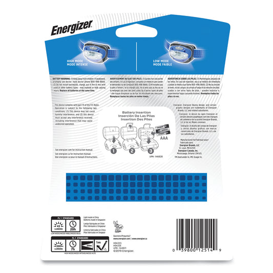 Energizer LED Headlight, 3 AAA Batteries (Included), Blue (HDA32E)