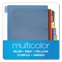 Cardinal Poly Index Dividers, 5-Tab, 11 x 8.5, Assorted, 4 Sets (84018)
