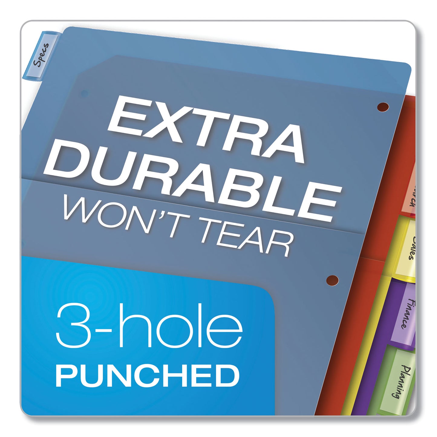 Cardinal Poly 1-Pocket Index Dividers, 8-Tab, 11 x 8.5, Assorted (84017)