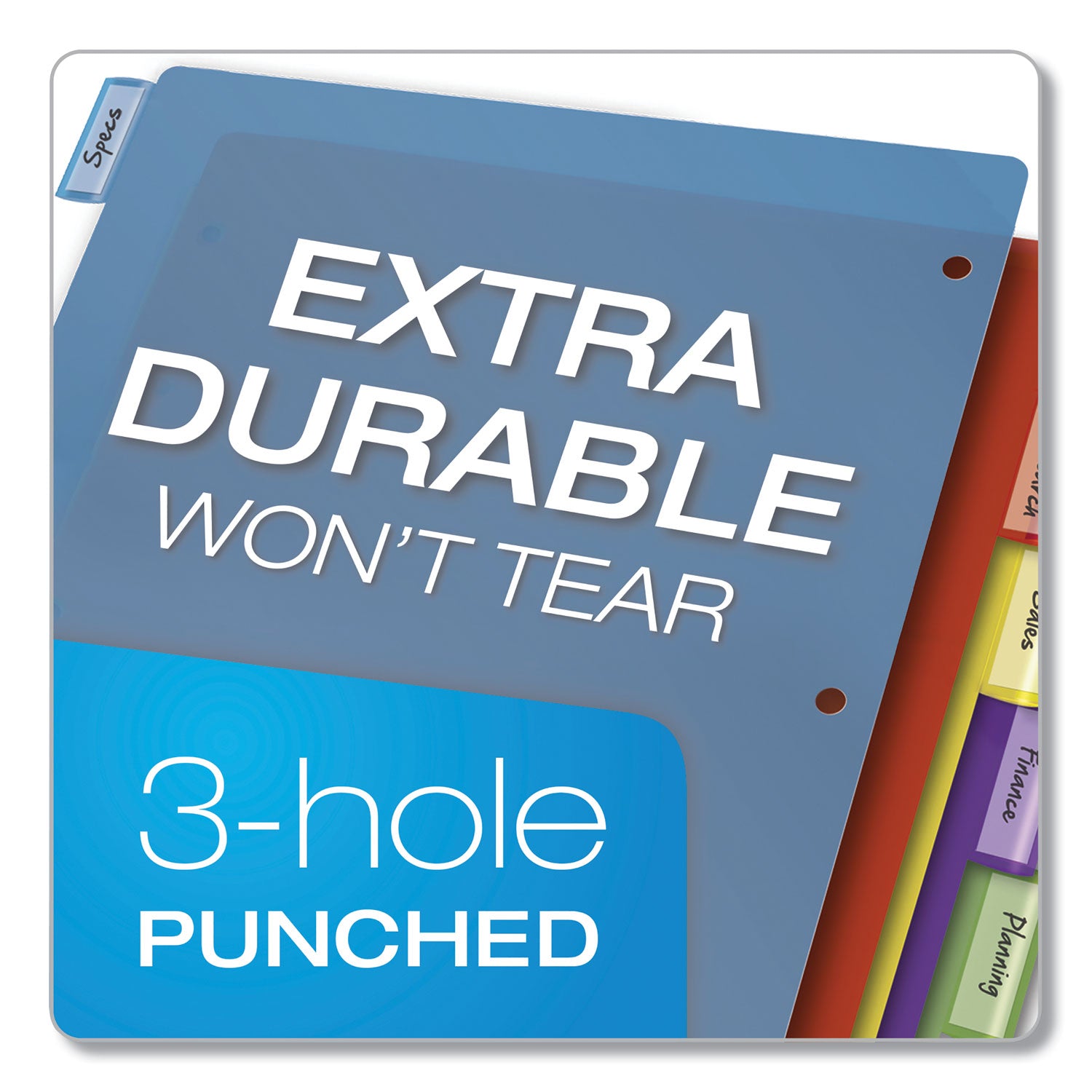 Cardinal Poly Index Dividers, 5-Tab, 11 x 8.5, Assorted, 4 Sets (84018)