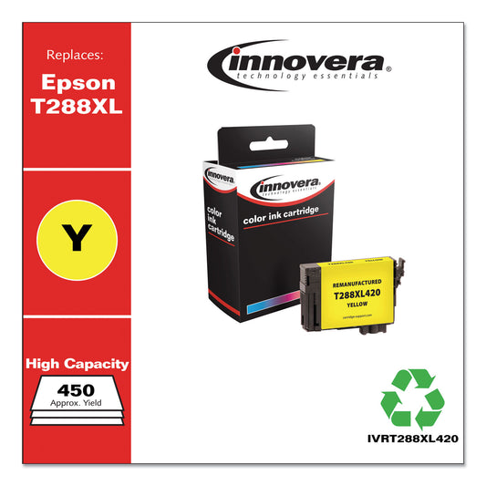 Innovera Remanufactured Yellow High-Yield Ink, Replacement for T288XL (T288XL420), 450 Page-Yield