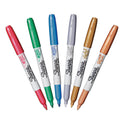 Sharpie Metallic Fine Point Permanent Markers, Fine Bullet Tip, Blue-Green-Red, 6/Pack (2029678)