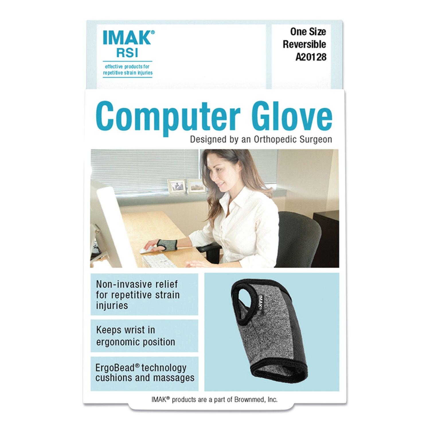 IMAK Computer Glove, Fits Left Hand/Right Hand, Black (20128)