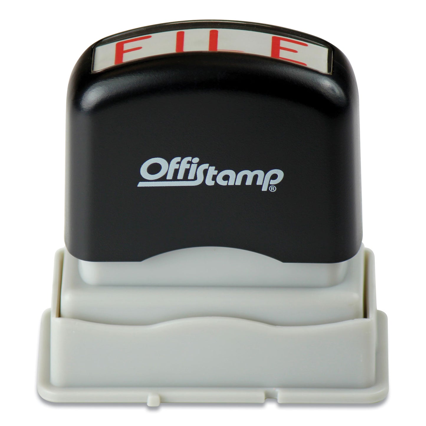 Offistamp Pre-Inked Message Stamp, FILE, 1.63" x 0.38", Red Ink (034513)