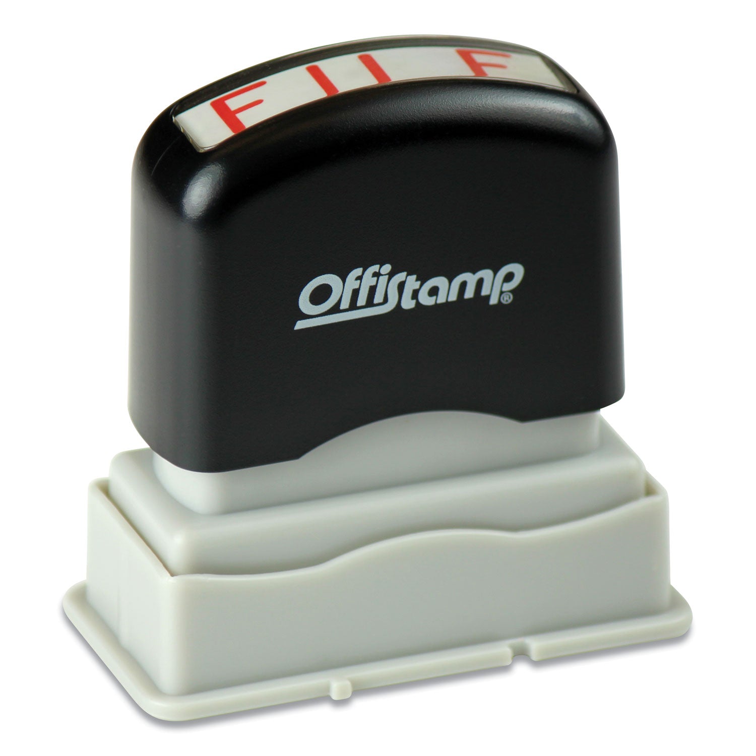 Offistamp Pre-Inked Message Stamp, FILE, 1.63" x 0.38", Red Ink (034513)