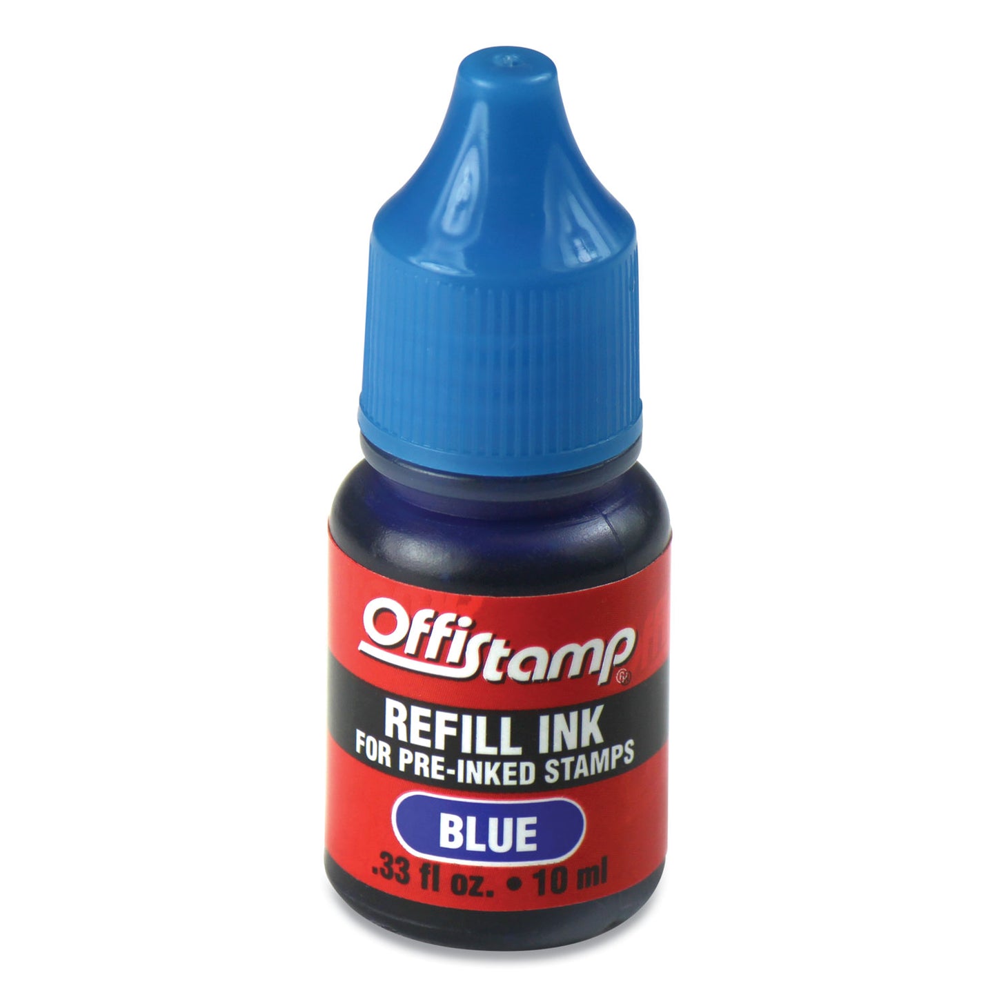 Offistamp Refill Ink for Pre-Inked Stamps, 0.33 oz, Blue (034518)