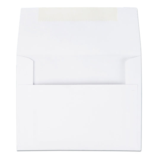 Quality Park Greeting Card/Invitation Envelope, A-2, Square Flap, Gummed Closure, 4.38 x 5.75, White, 100/Box (36217)