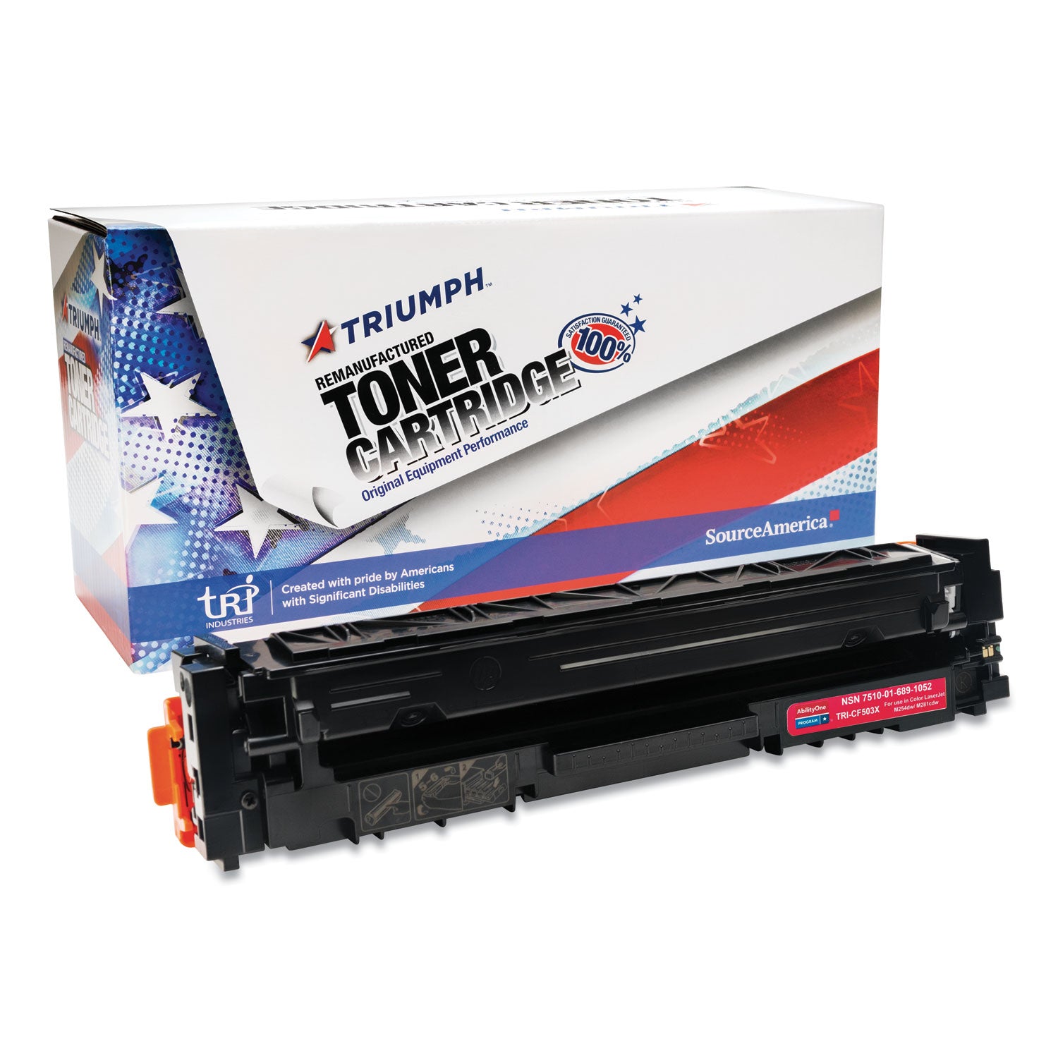 AbilityOne 7510016891052 Remanufactured CF503X (202X) High-Yield Toner, 2,500 Page-Yield, Magenta