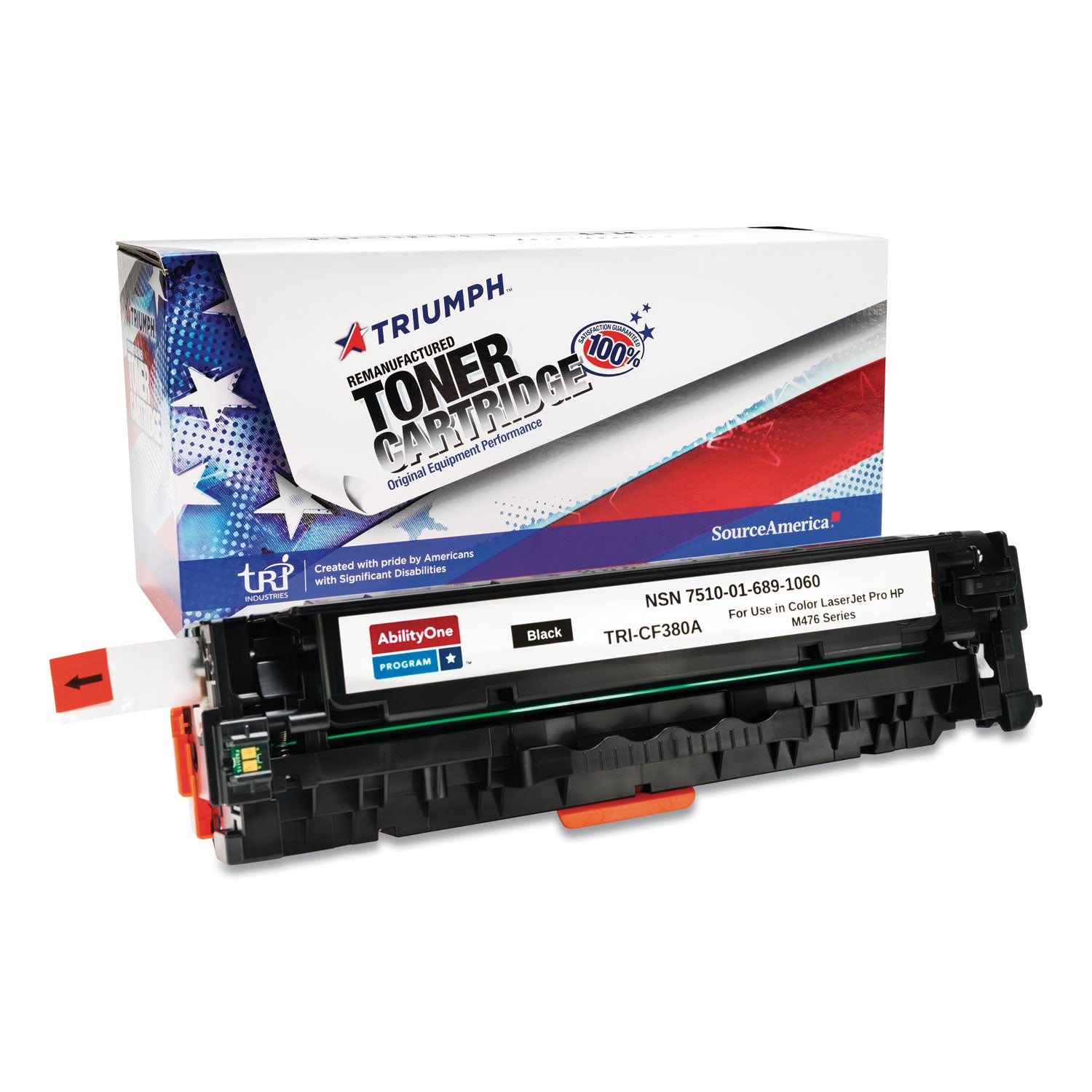 AbilityOne 7510016891060 Remanufactured CF380A (312A) Toner, 2,400 Page-Yield, Black