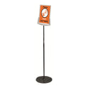 Durable Sherpa Infobase Sign Stand, Acrylic/Metal, 40" to 60" High, Gray (558957)