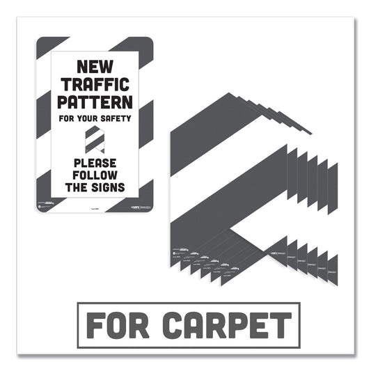  Please Follow The Signs, 12 x 18, White/Gray, 7/Pack (29203)