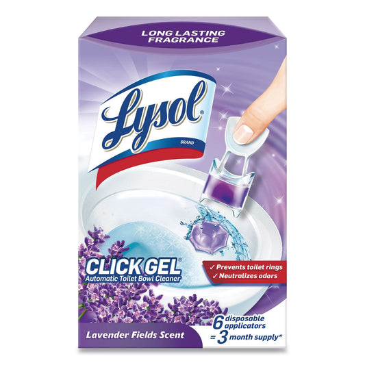 LYSOL Brand Click Gel Automatic Toilet Bowl Cleaner, Lavender Fields, 6/Box, 4 Boxes/Carton (89060CT)