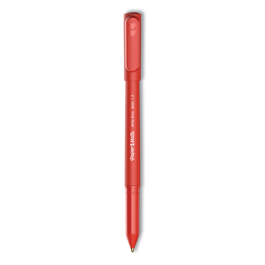 Paper Mate Write Bros. Ballpoint Pen, Stick, Bold 1.2 mm, Red Ink, Red Barrel, Dozen (2124521)