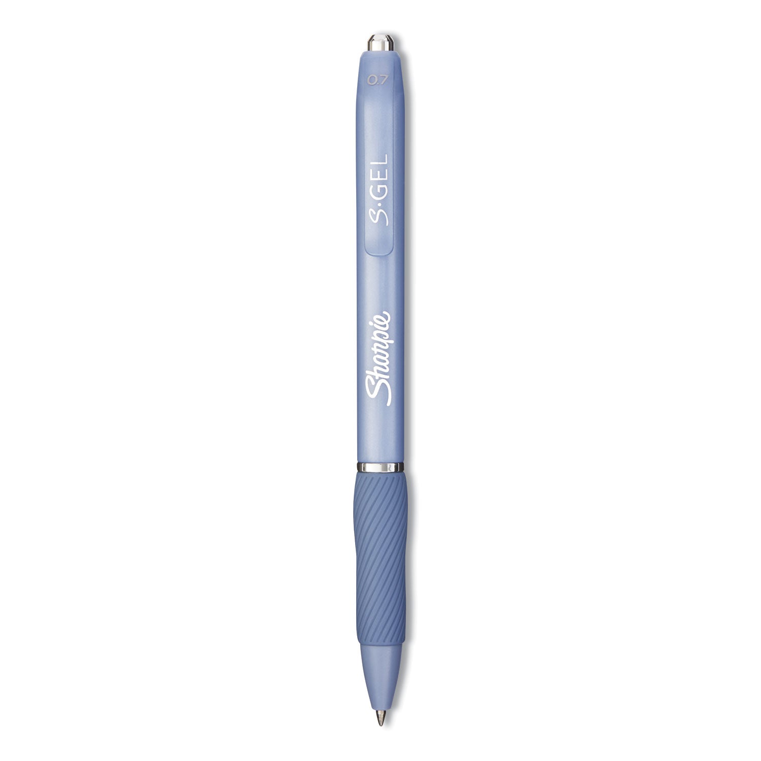 Sharpie S-Gel Fashion Barrel Gel Pen, Retractable, Medium 0.7 mm, Black Ink, Frost Blue Barrel, Dozen (2126232)