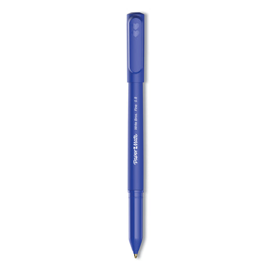 Paper Mate Write Bros. Ballpoint Pen, Stick, Fine 0.8 mm, Blue Ink, Blue Barrel, Dozen (2124512)