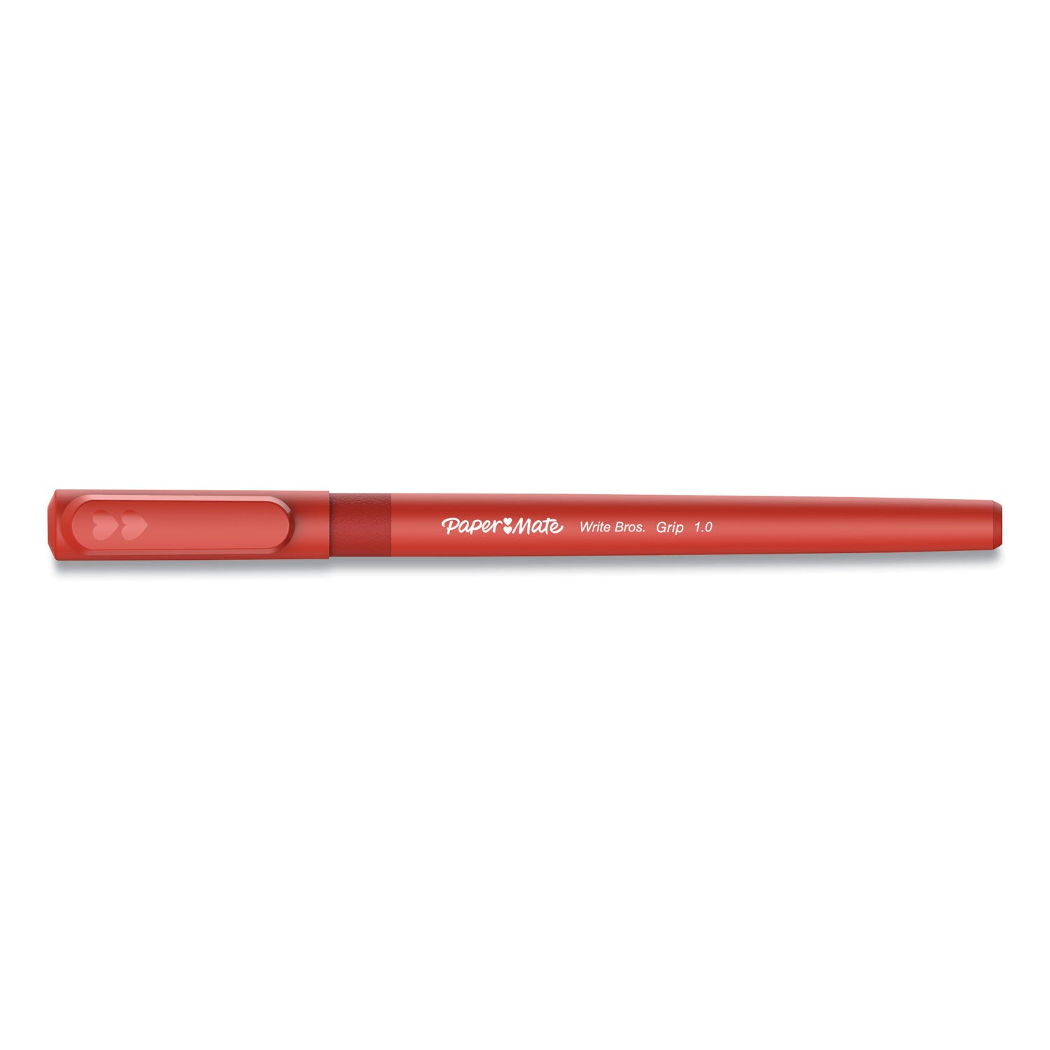 Paper Mate Write Bros. Grip Ballpoint Pen, Stick, Medium 1 mm, Red Ink, Red Barrel, Dozen (2124505)