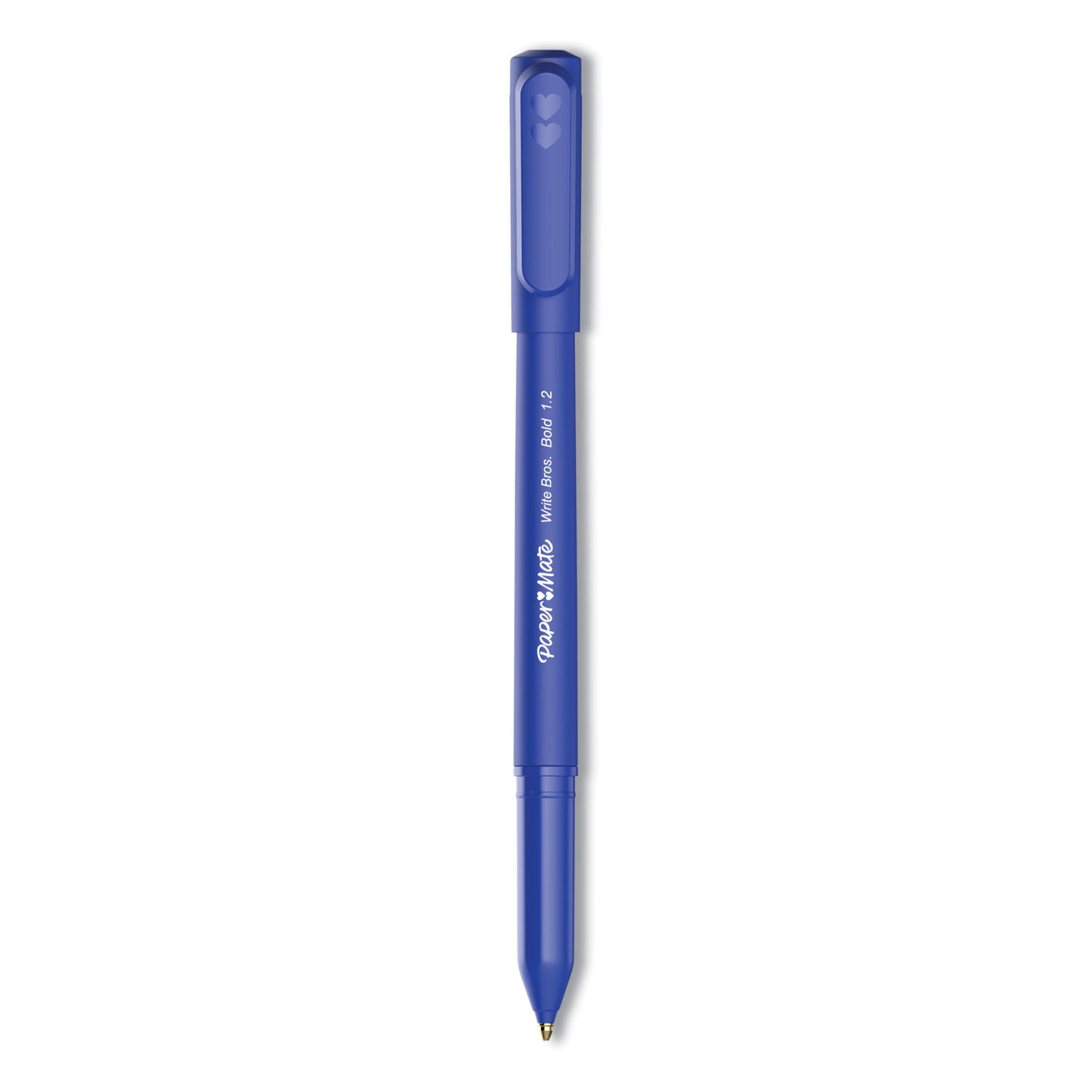 Paper Mate Write Bros. Ballpoint Pen, Stick, Bold 1.2 mm, Blue Ink, Blue Barrel, Dozen (2124513)