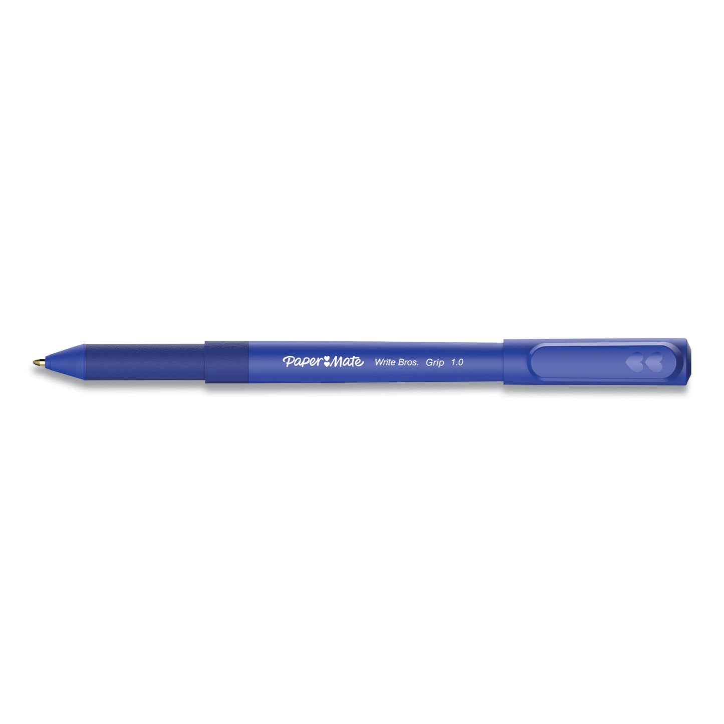 Paper Mate Write Bros. Grip Ballpoint Pen, Stick, Medium 1 mm, Blue Ink, Blue Barrel, Dozen (2124506)