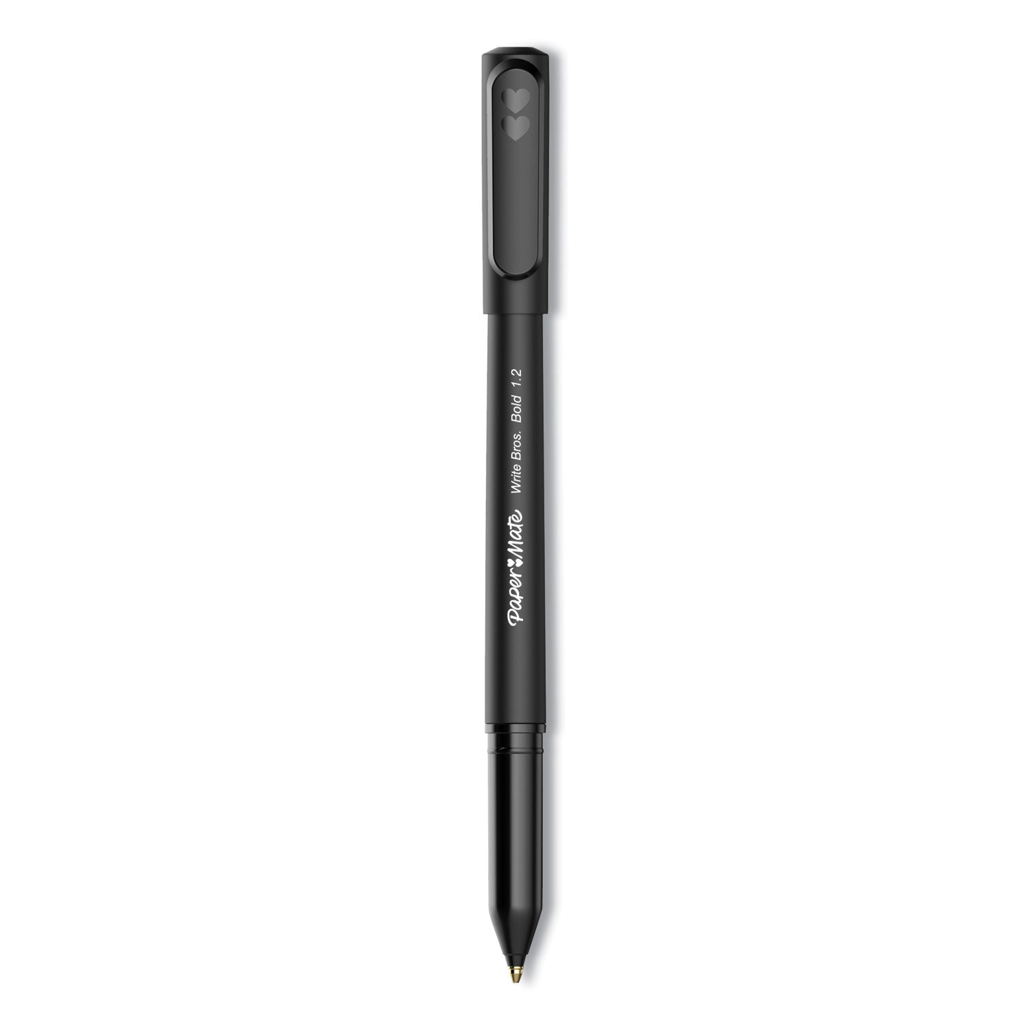 Paper Mate Write Bros. Ballpoint Pen, Stick, Bold 1.2 mm, Black Ink, Black Barrel, Dozen (2124520)