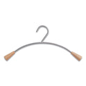 Alba Metal and Wood Coat Hangers, 16.8", Metallic Gray/Mahogany, 6/Set (PMCIN6)